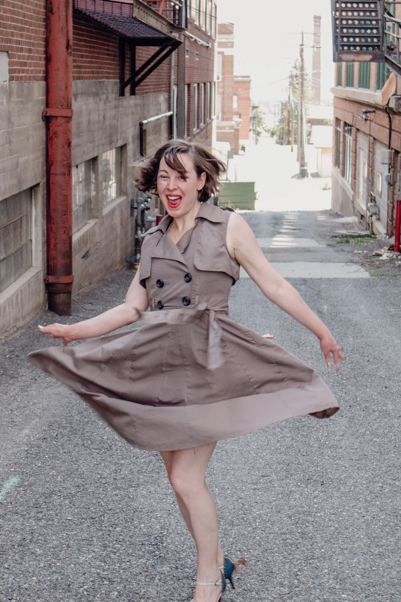 Aria Button-Front Shirt Dress