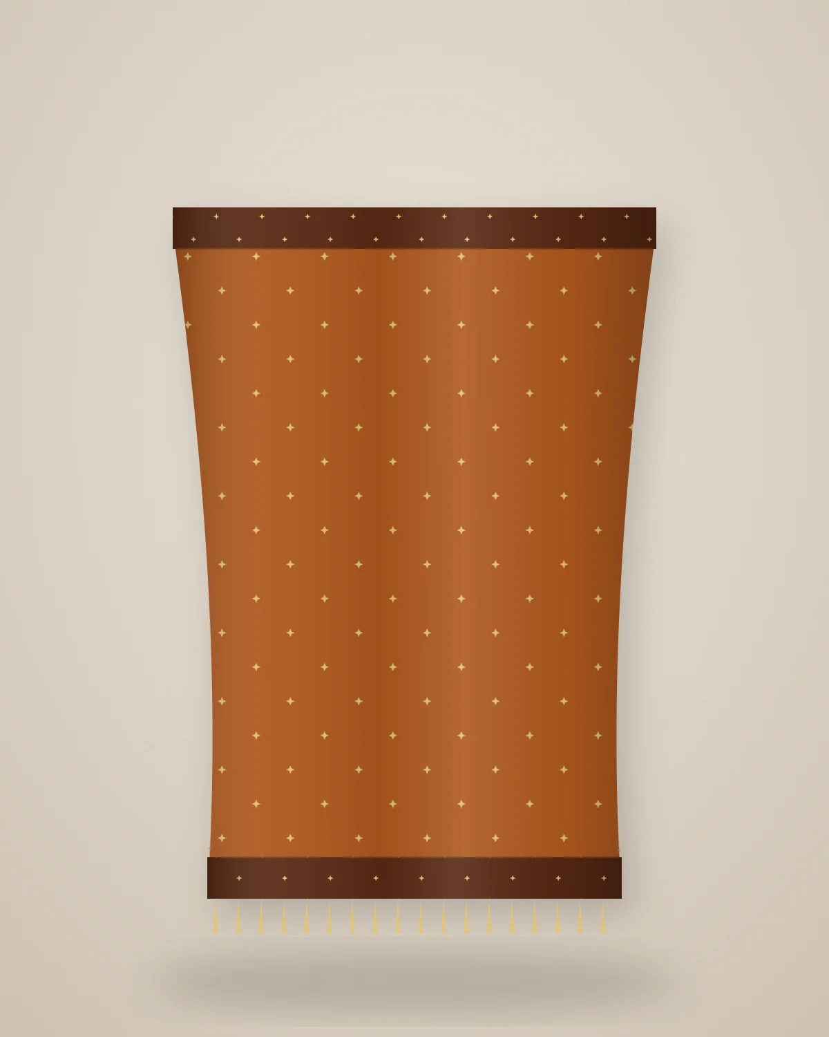 Saffron Fields Tilla Shawl: Gold tilla border on deep saffron wool