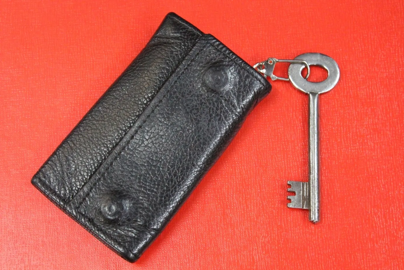 Black Leather Key Wallet