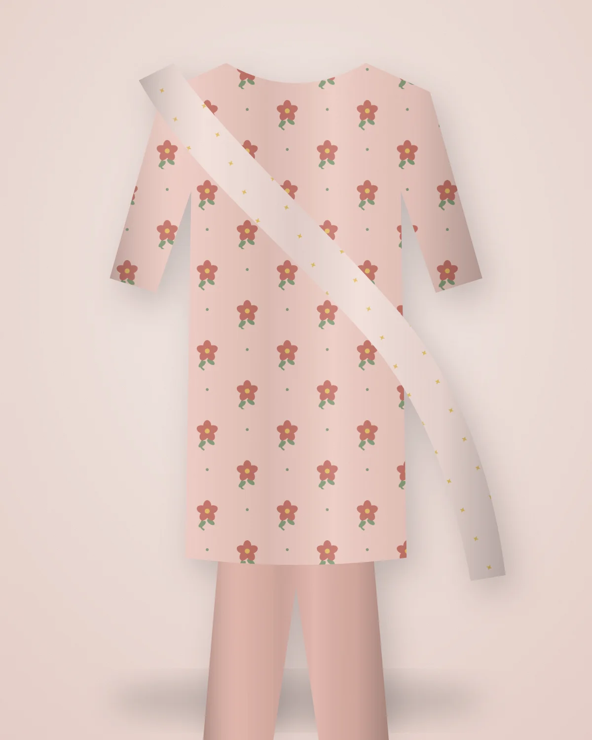 Blush Resham Kurta Set, closer view