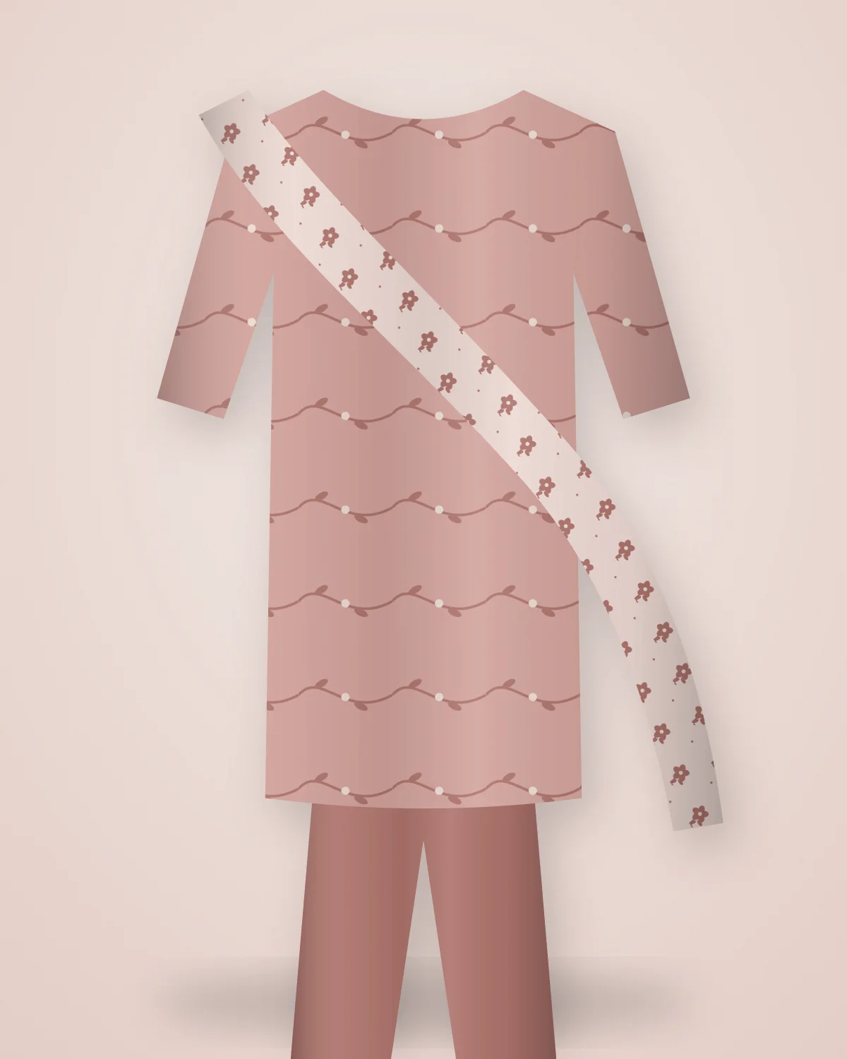 Dusty Rose Suit Set, closer view