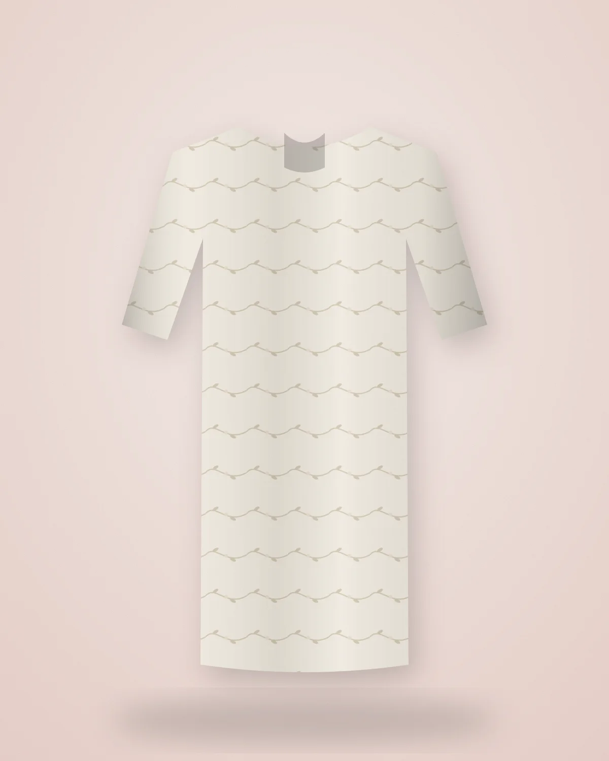 Ivory Chikan Kurta: Hand chikankari on ivory cotton