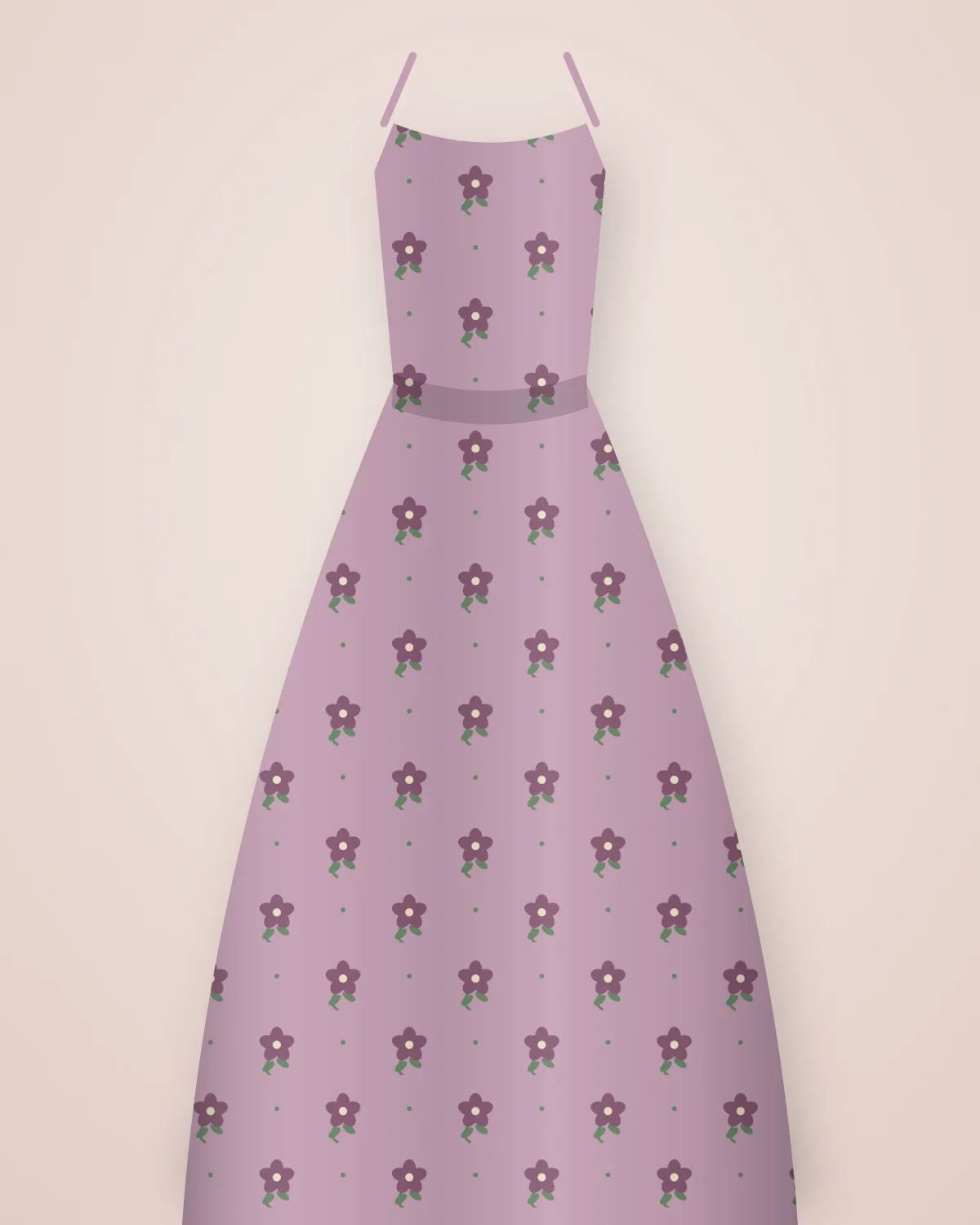Mauve Tiered Ethnic Dress, closer view