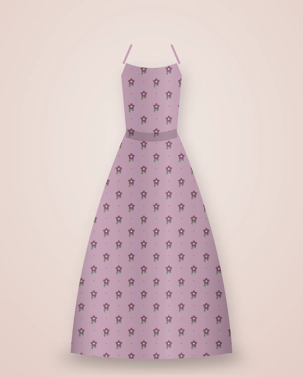 Mauve Tiered Ethnic Dress: Tiered mauve dress with a tie waist
