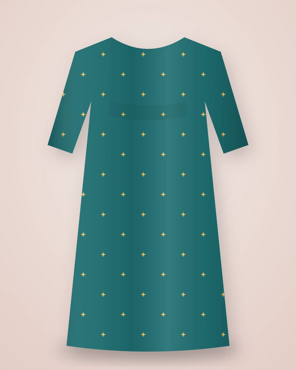 Teal Gota Kurta, closer view
