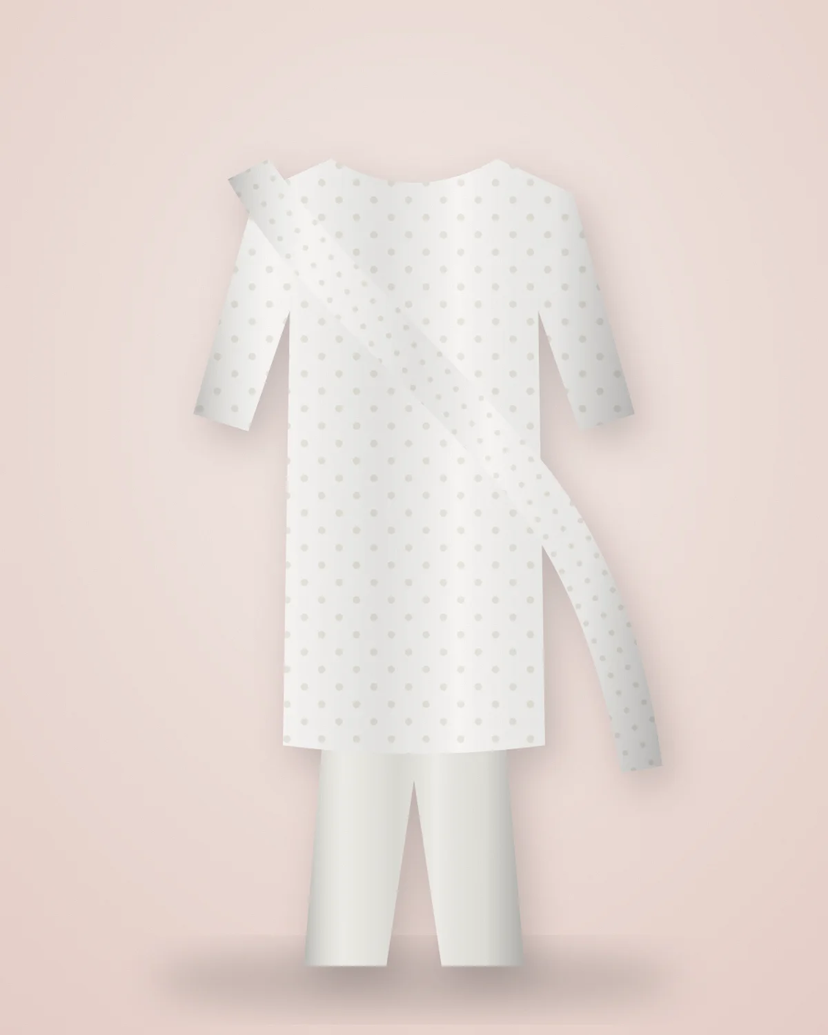 White Lace Kurta Set: White cotton set with lace trims
