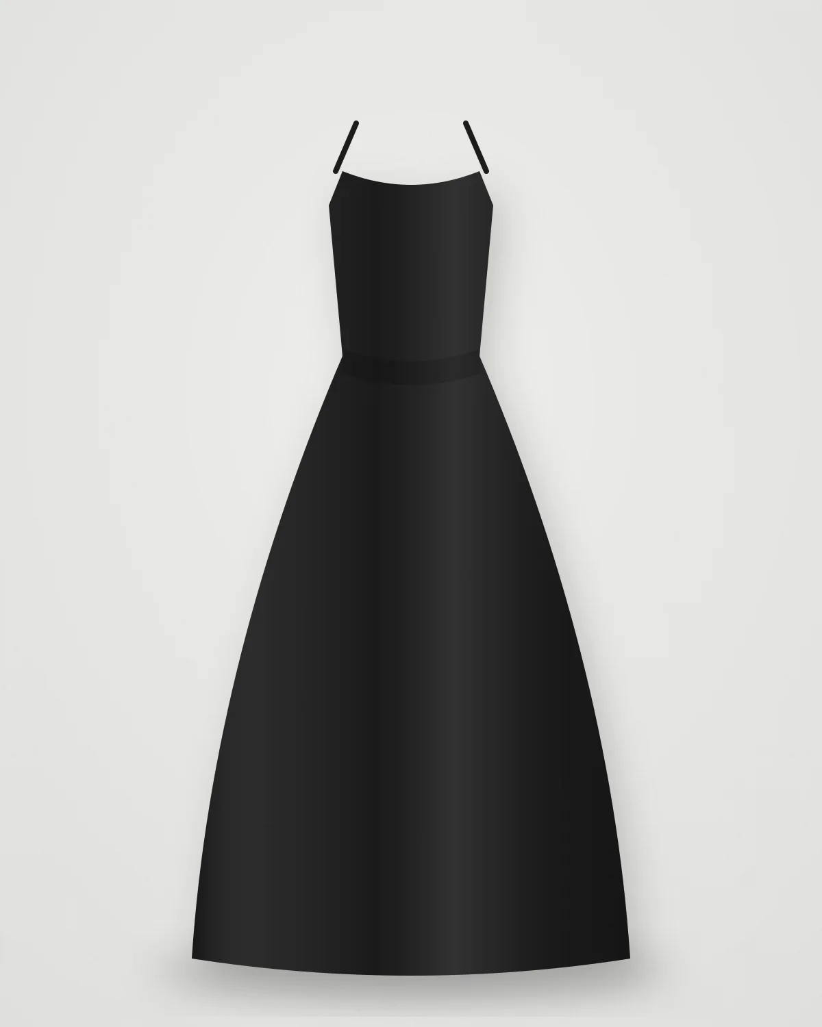Dress 01 — Black: A column dress in black poplin