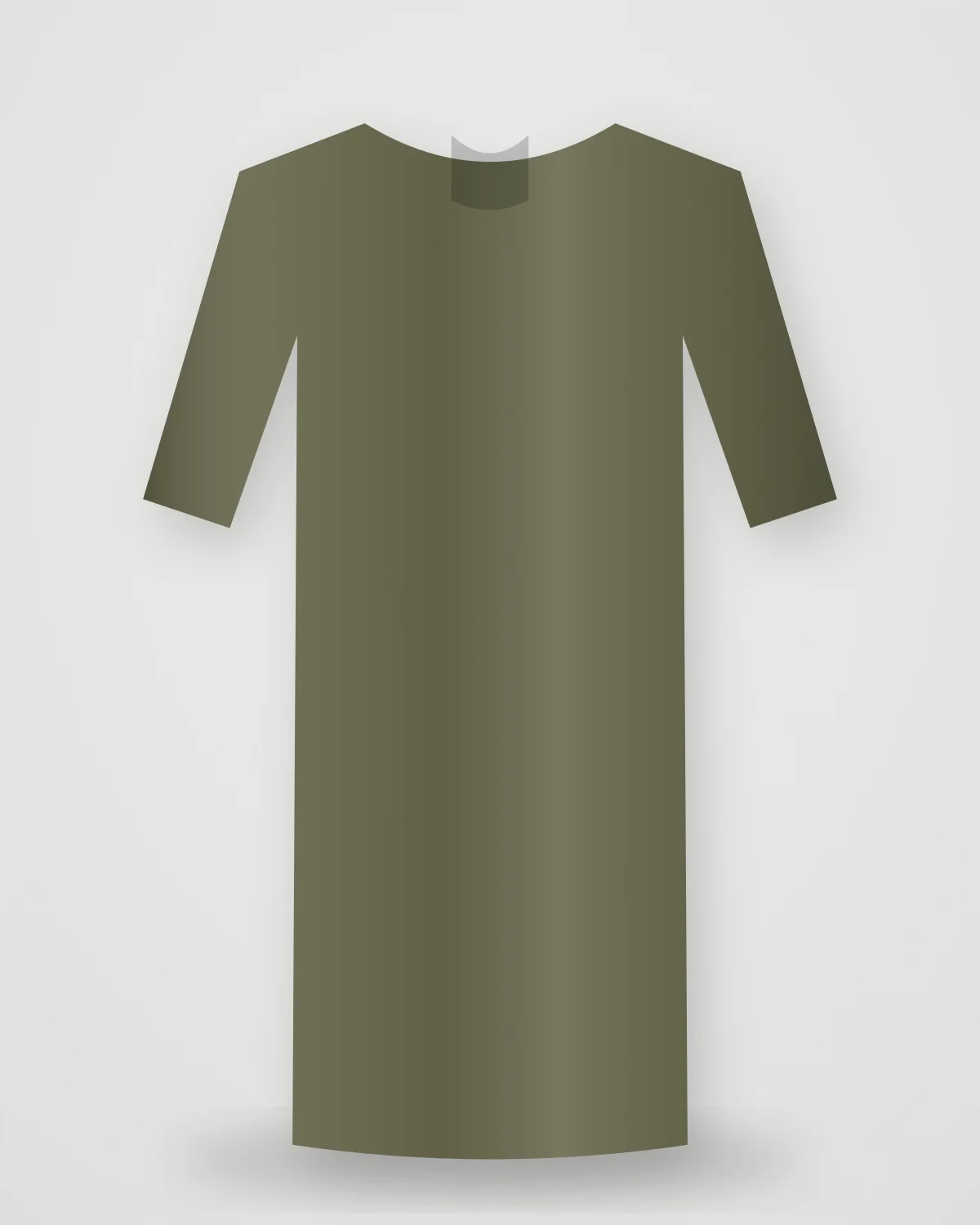 Kurta 02 — Olive Linen, closer view