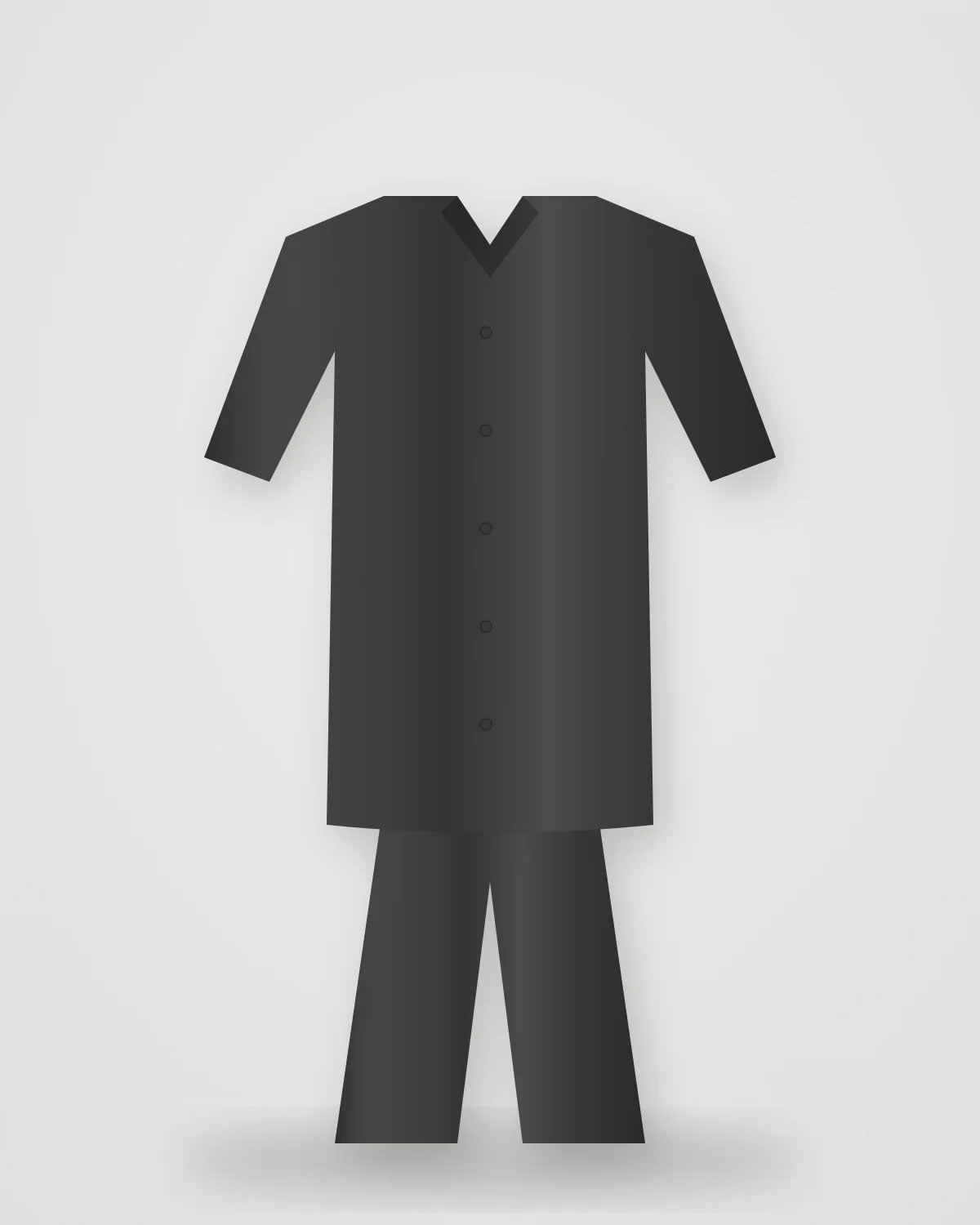 Set 02 — Charcoal Twill: Charcoal twill shirt and trouser