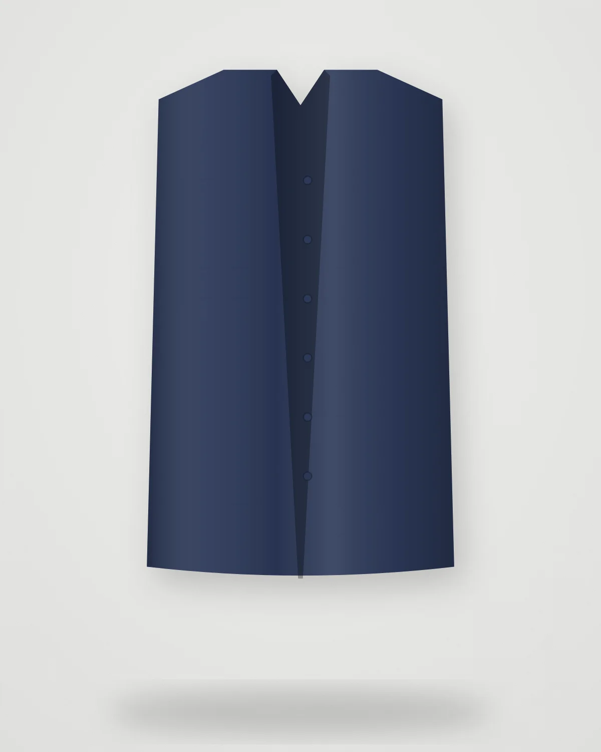 Shirt 03 — Indigo Linen, closer view