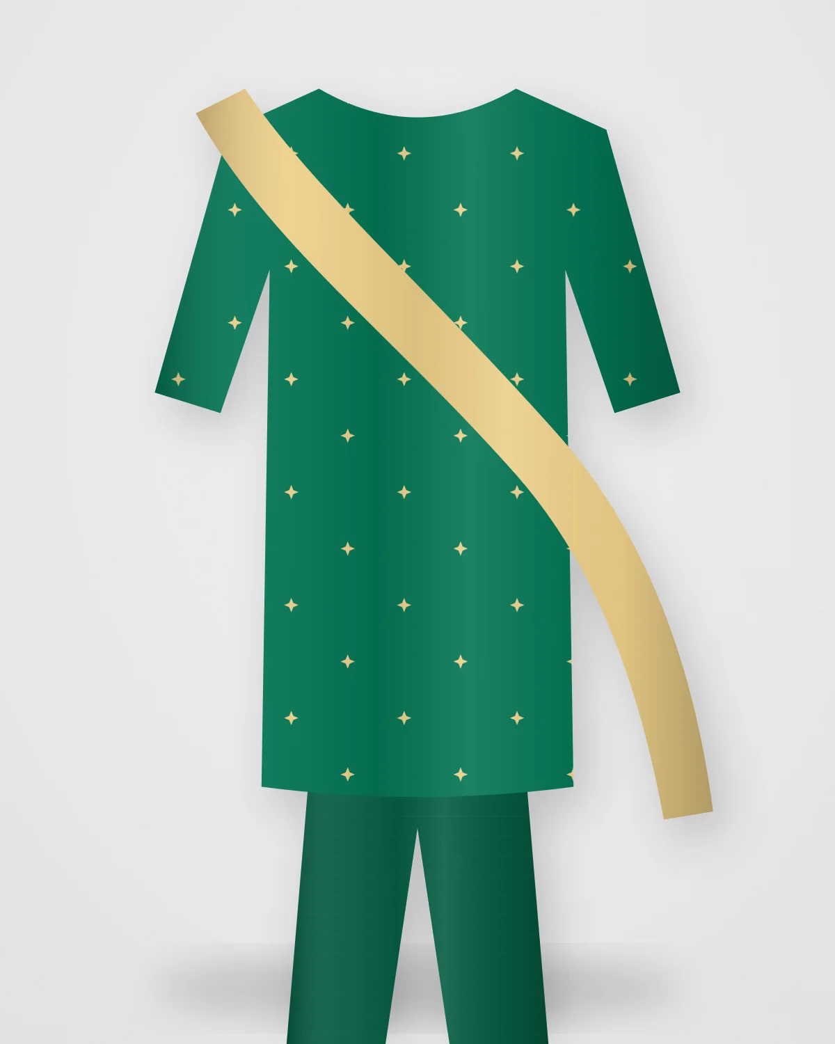 Emerald Gota Kurta Set, closer view