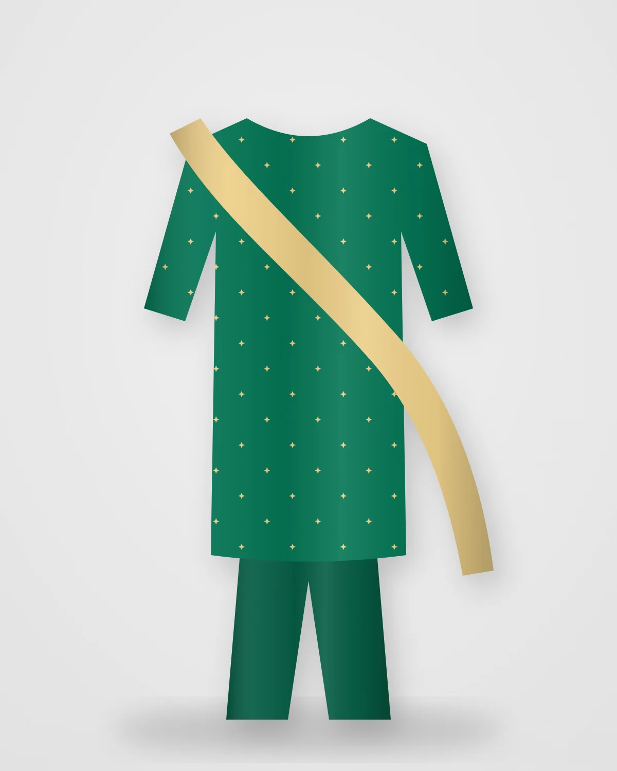 Emerald Gota Kurta Set: Emerald set with gota trims