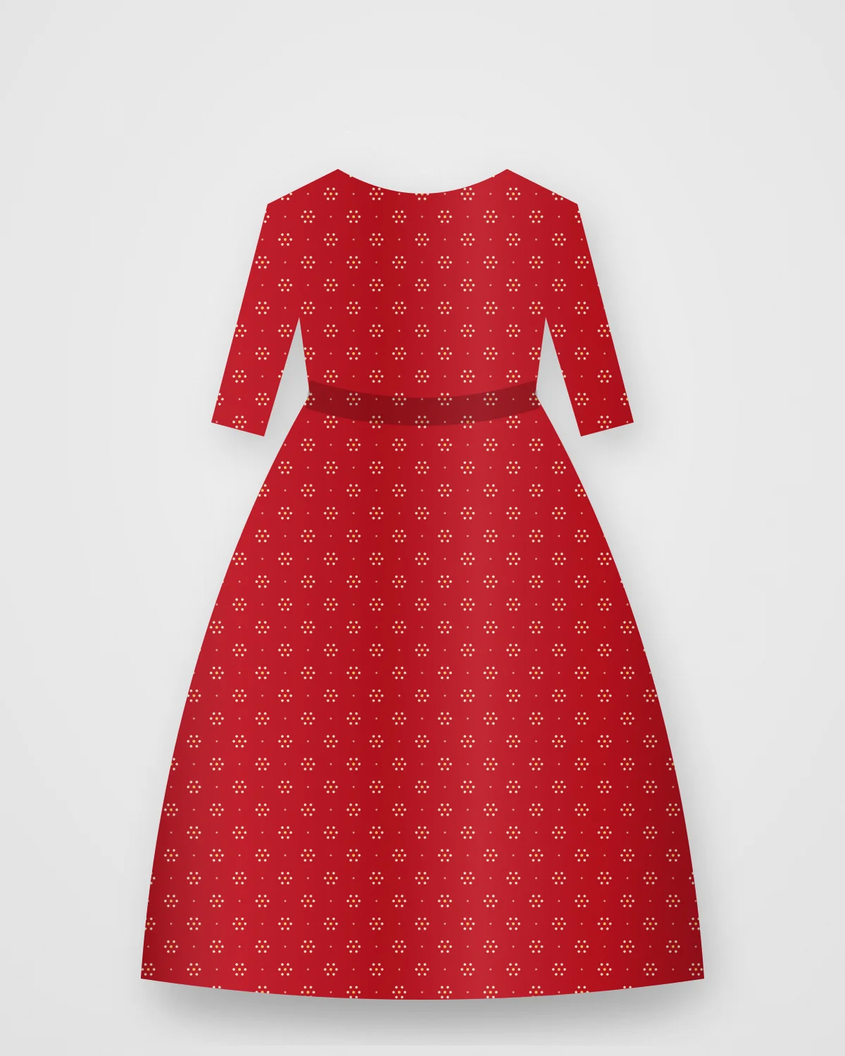 Red Bandhani Anarkali: Flared bandhani anarkali in red
