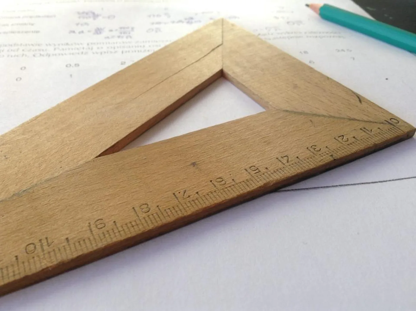 Wooden Set Square & Ruler Set
