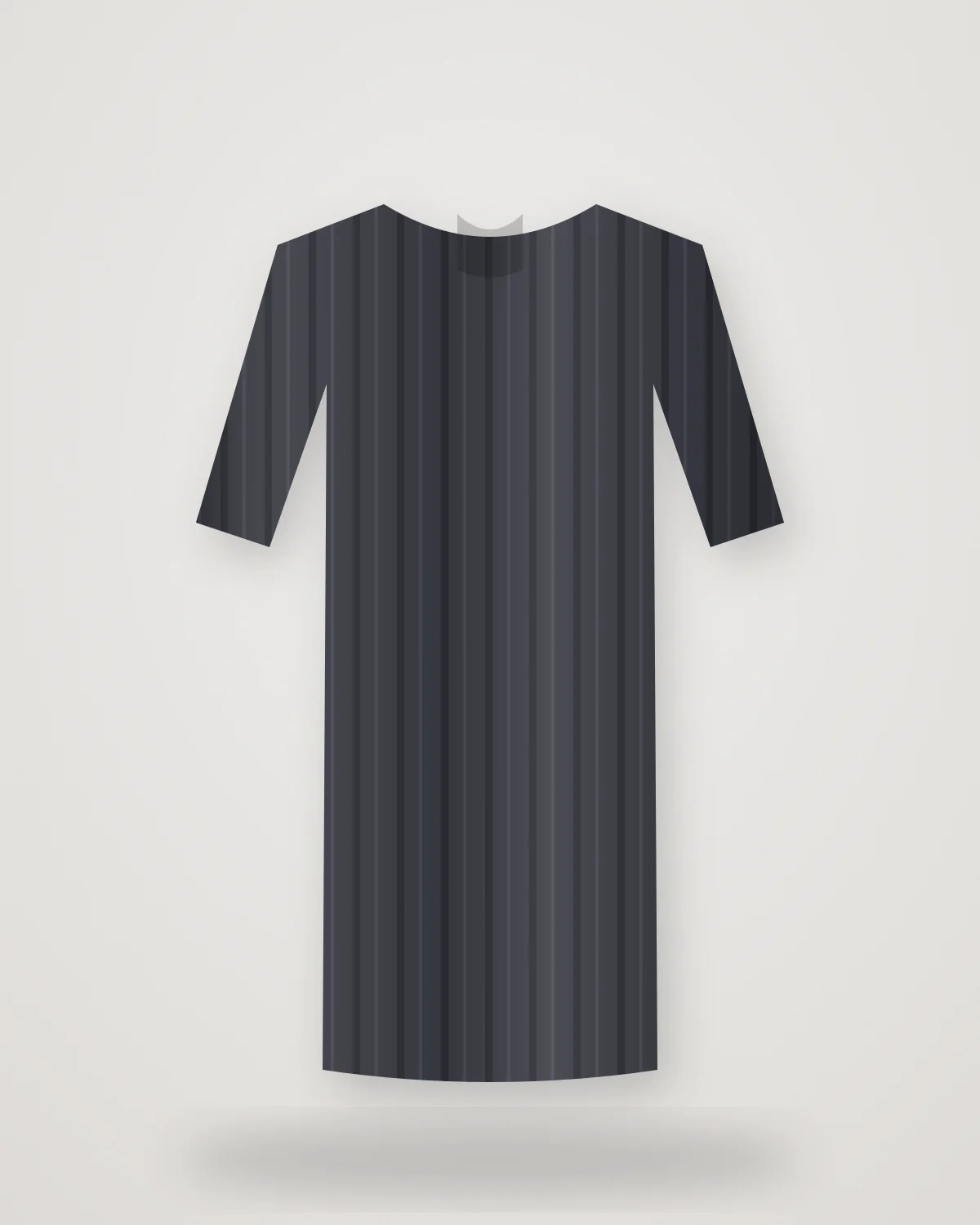 Graphite Pintuck Straight Kurta: Pintucked yoke, side pockets, office-ready