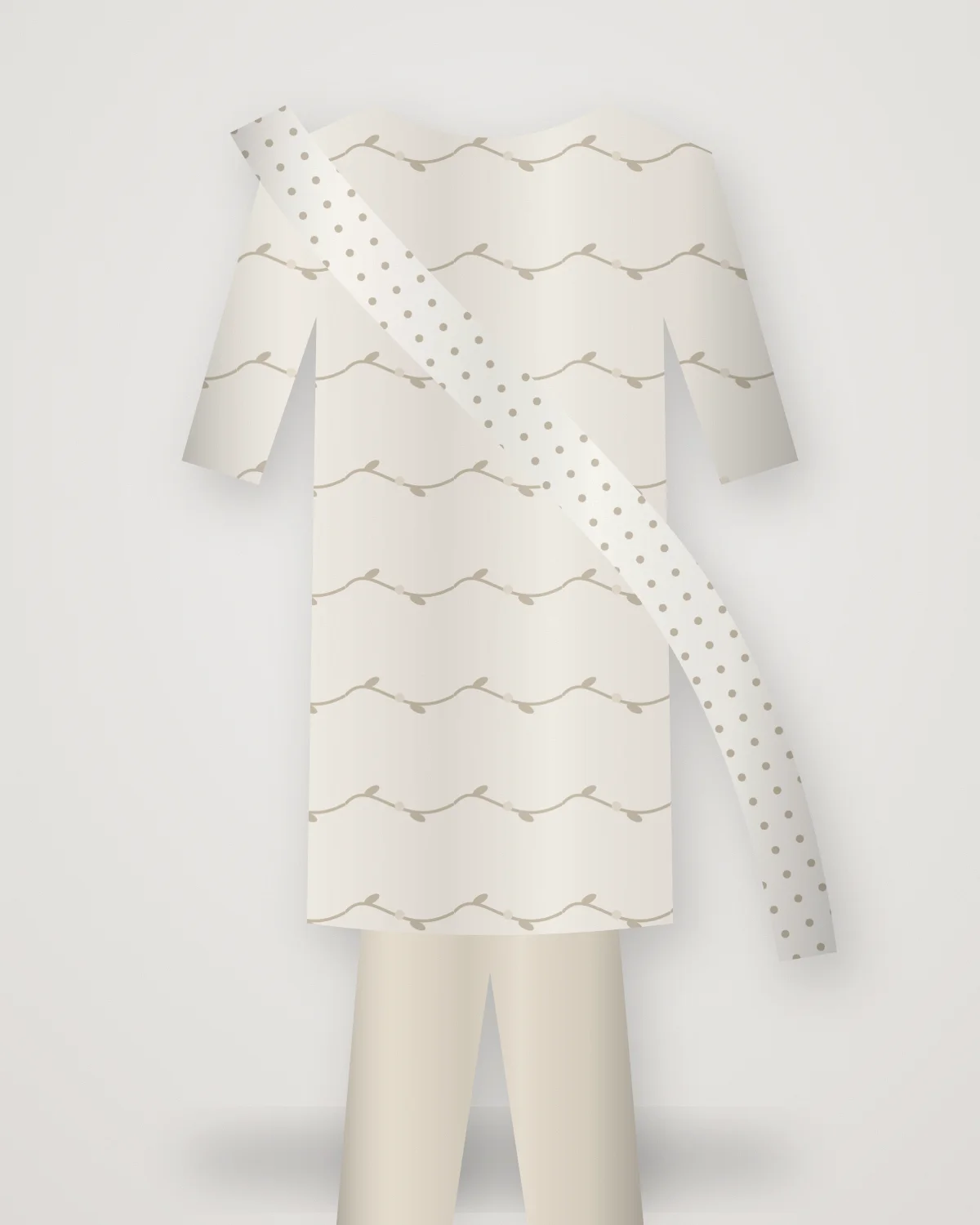 Ivory Chikan Kurta Set, closer view