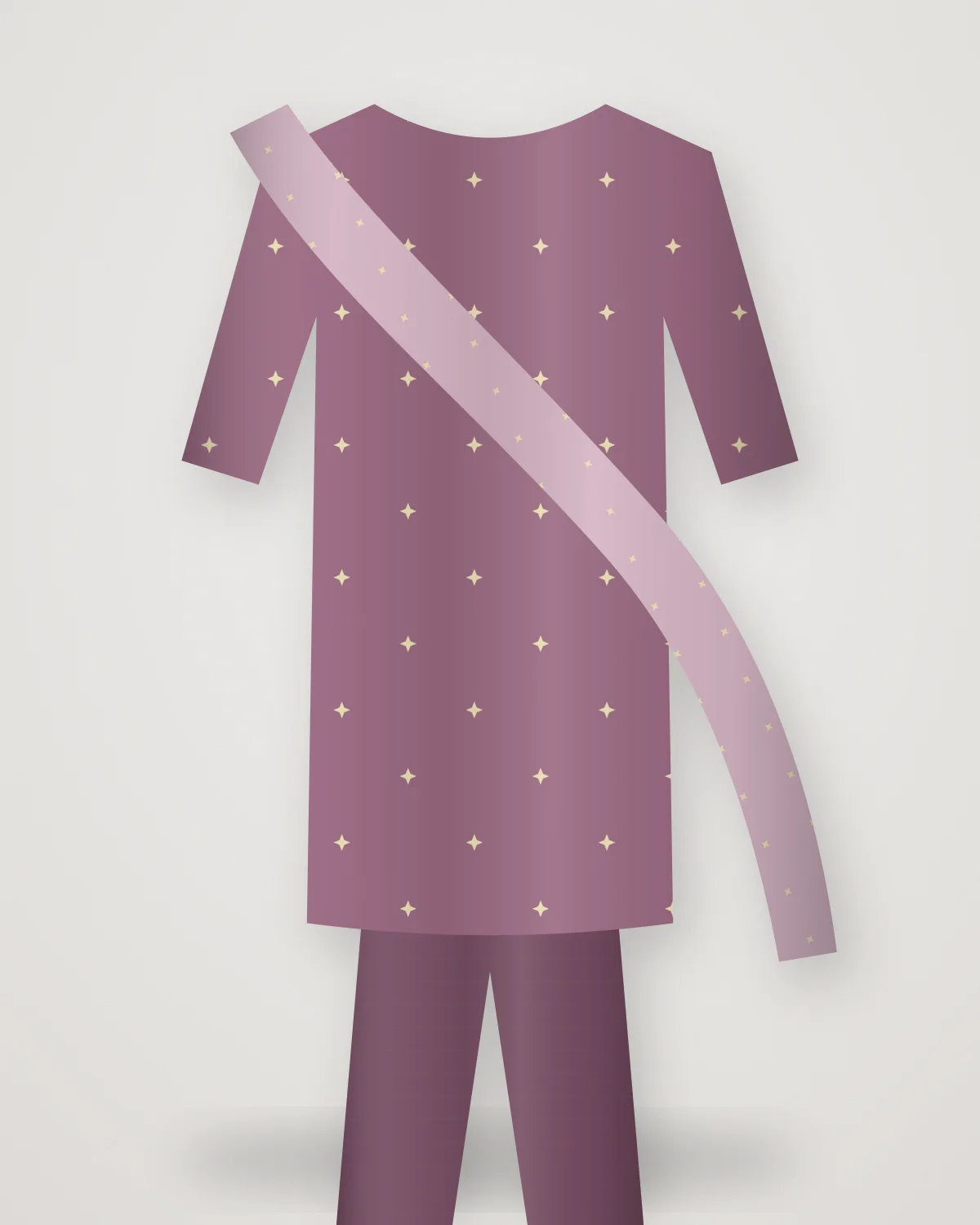 Mauve Mirror-work Kurta Set, closer view