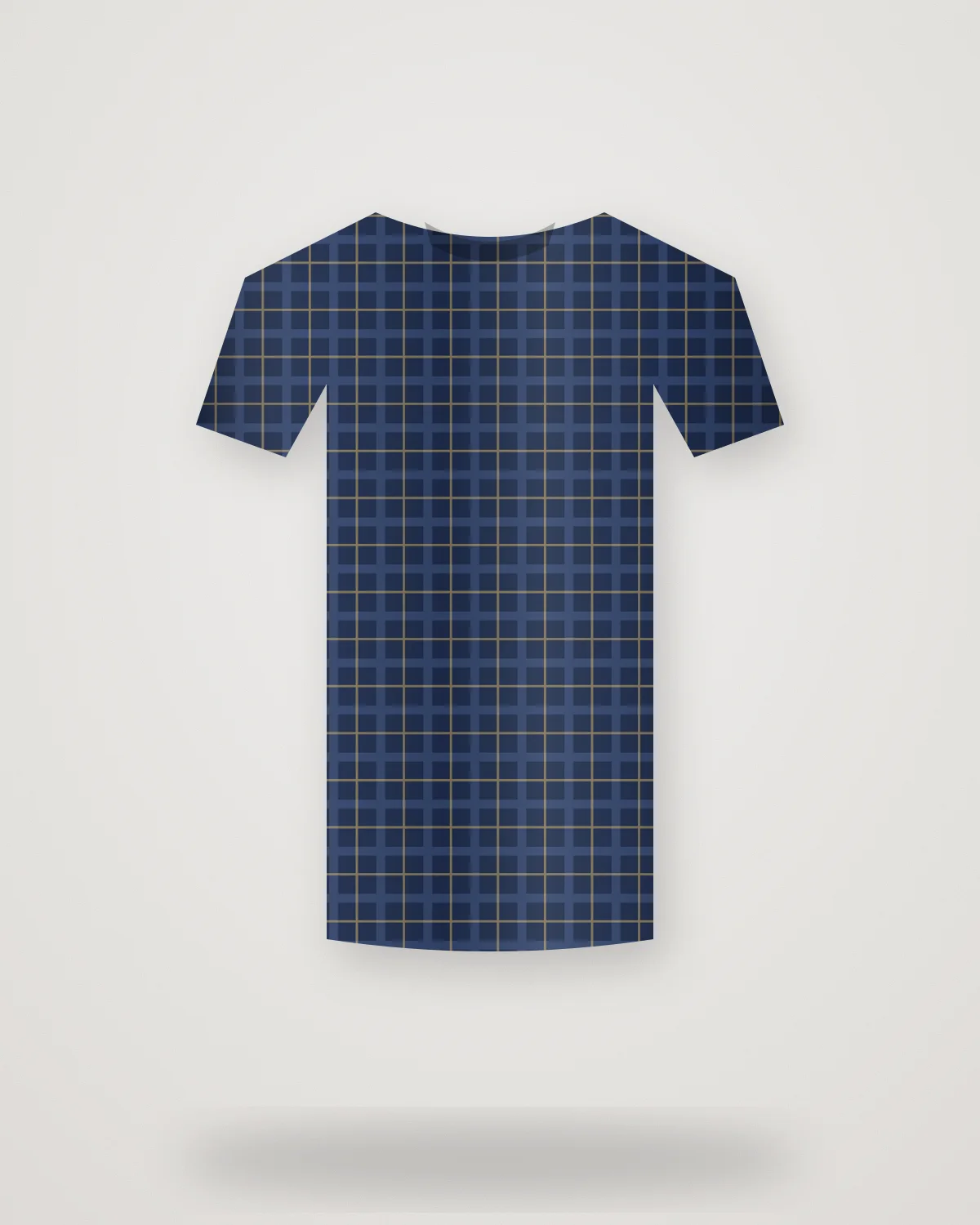 Navy Printed Tunic: Hip-length tunic in a navy geometric print
