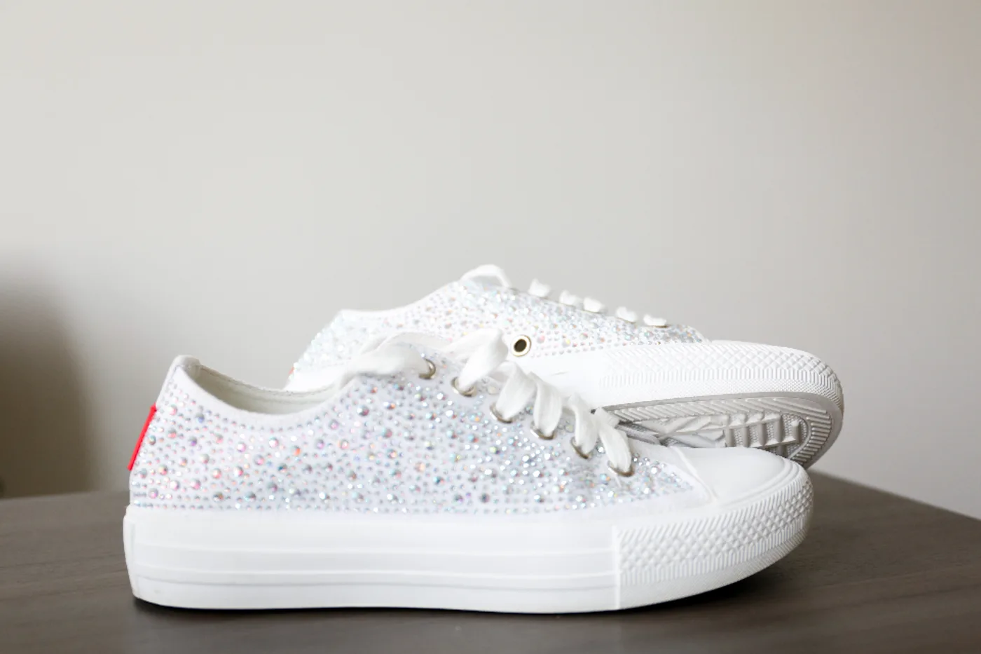 Sparkle Embellished White Sneaker