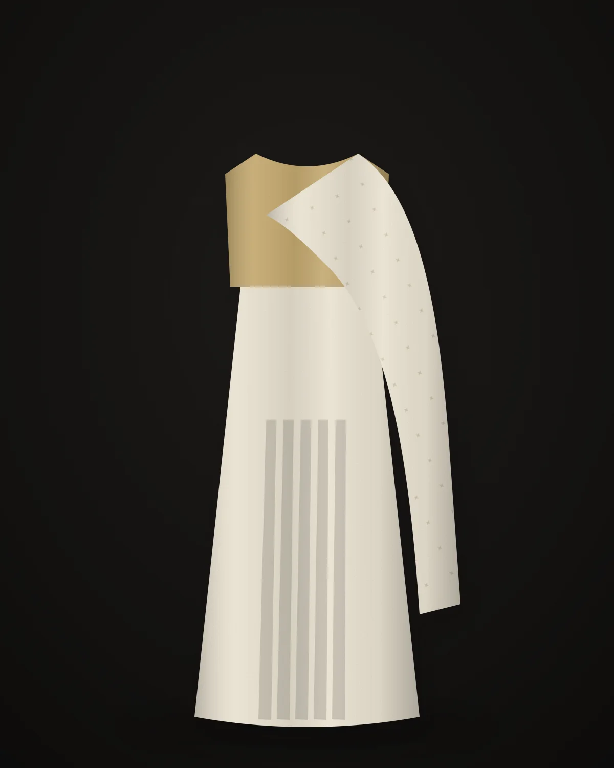 Chanderi Tissue Saree — Ivory: Ivory chanderi tissue with a gold selvedge