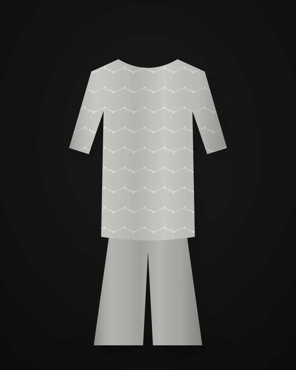 Chikankari Ensemble — Mist: Hand chikankari on mist grey mul
