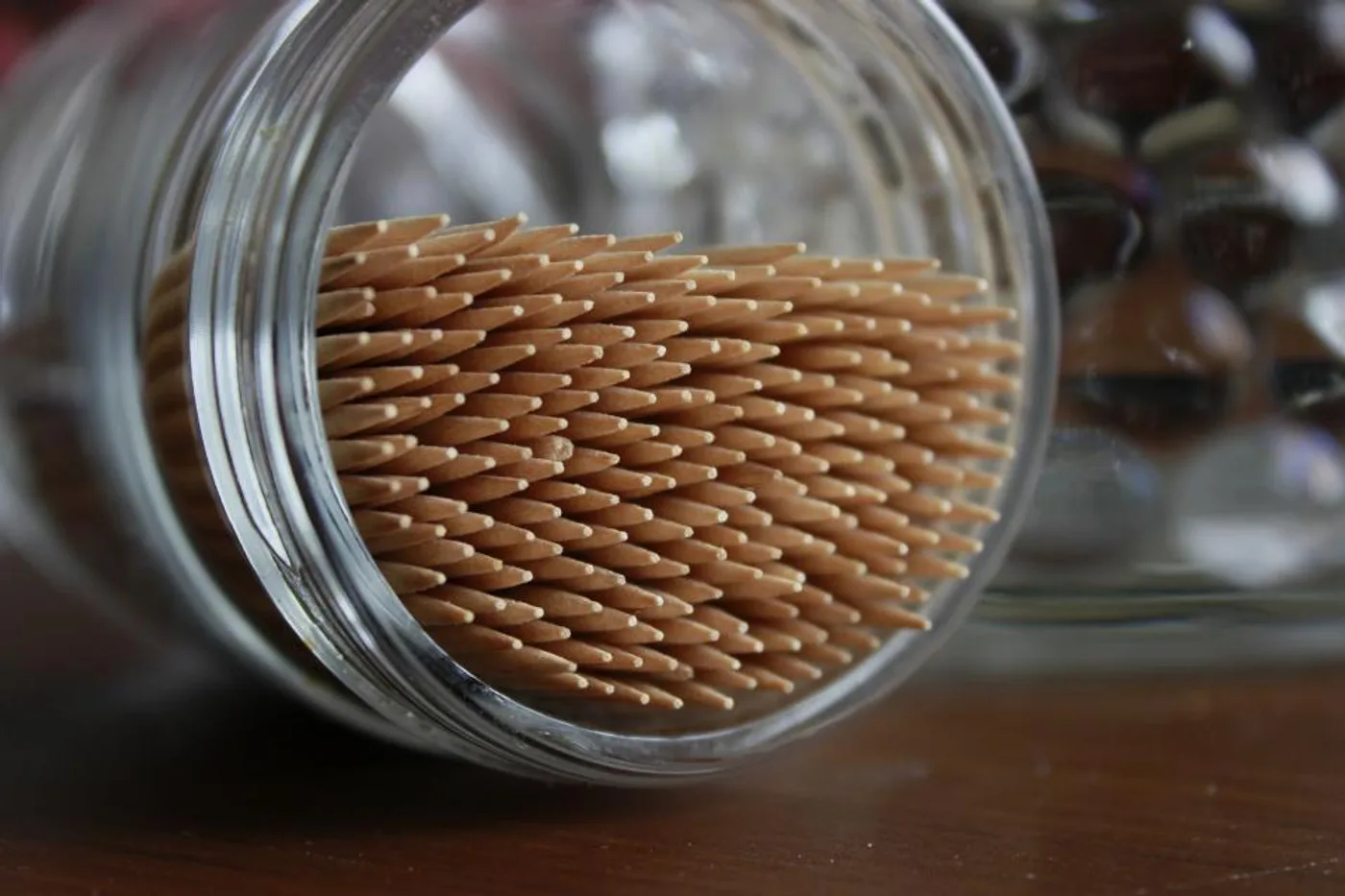Bamboo Toothpicks in a Glass Jar