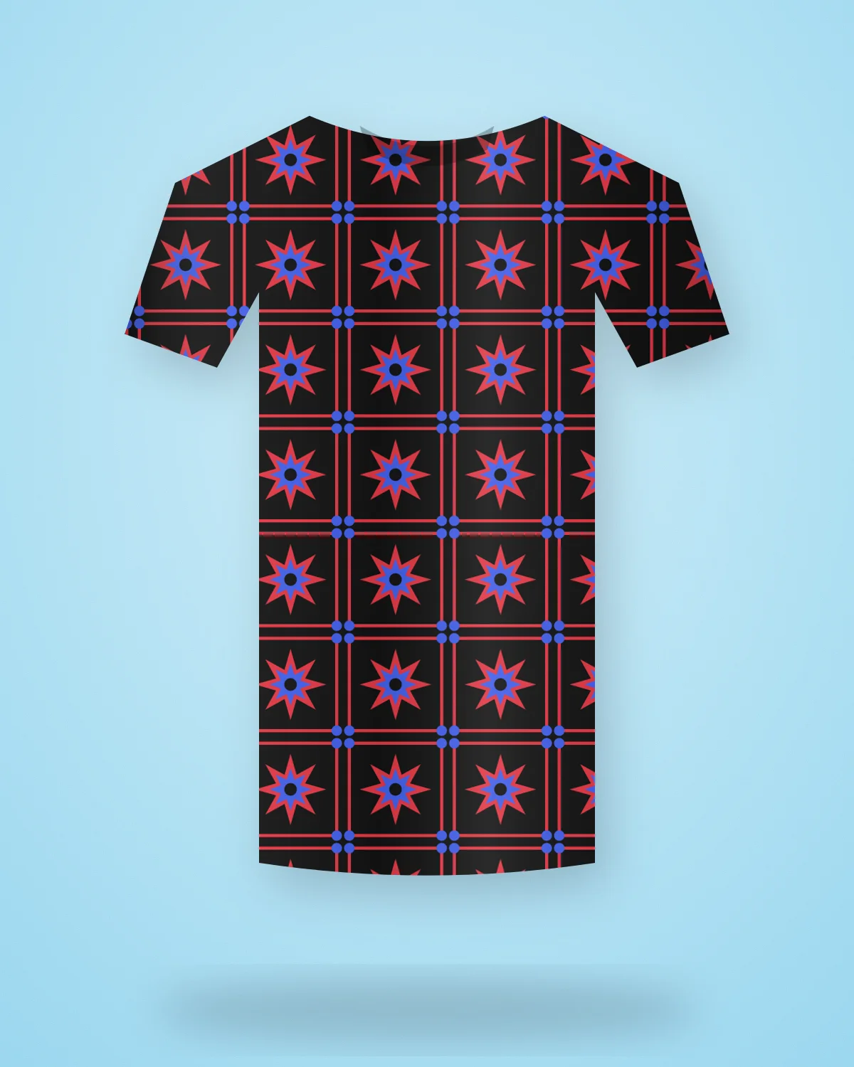 Ajrakh Grid Tee, closer view