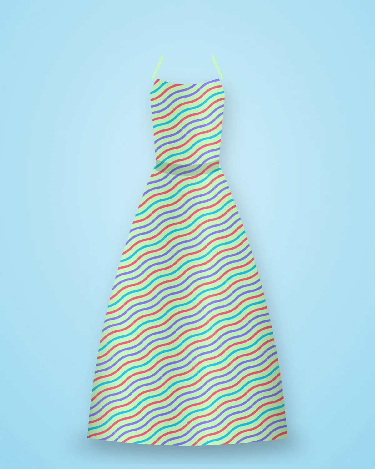 Leheriya Slip Dress: Satin slip dress in leheriya waves