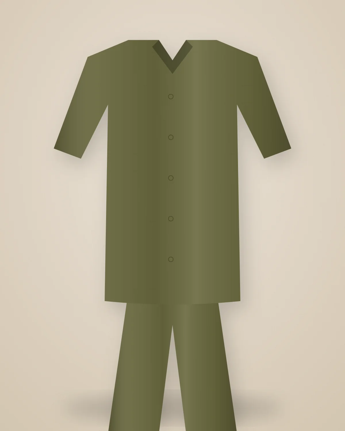 Olive Handloom Co-ord, closer view