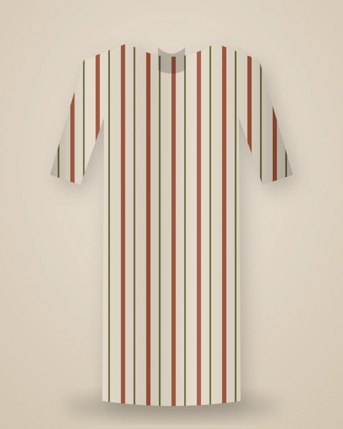 Terracotta Stripe Kurta, closer view