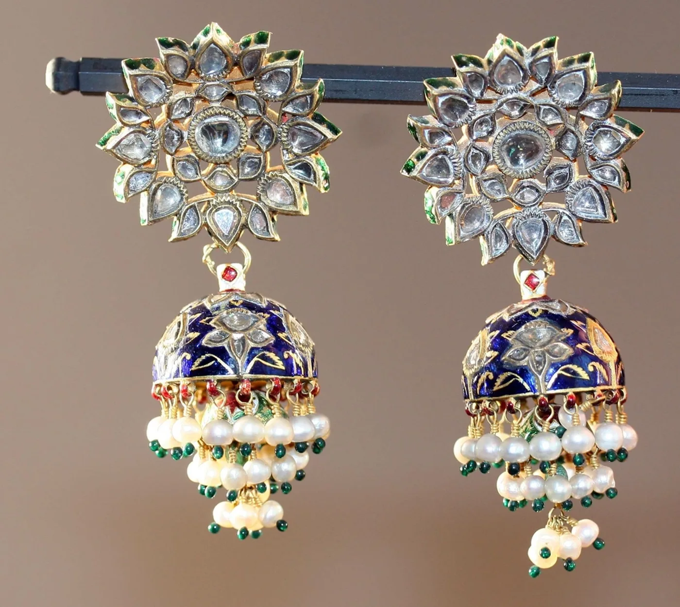Jaal Meenakari Jhumkas