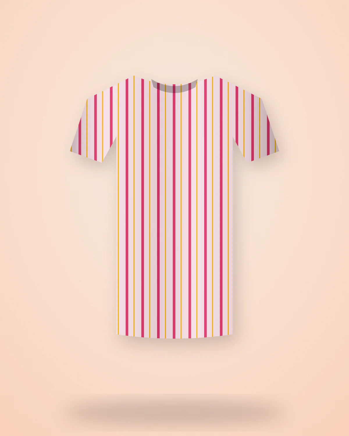 Candy Stripe Short Kurti: Pink-and-white striped short kurti