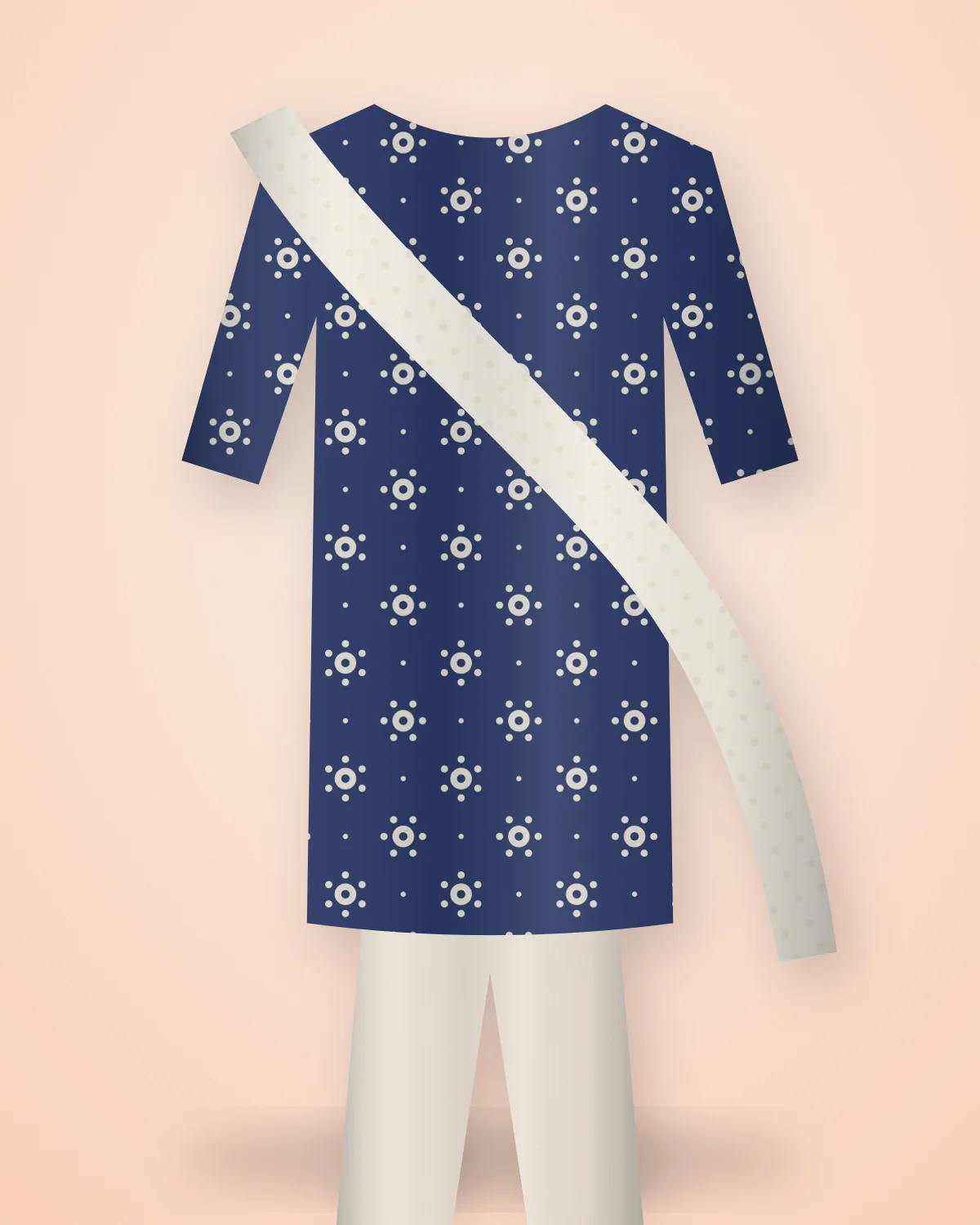 Indigo Anar Kurta Set, closer view