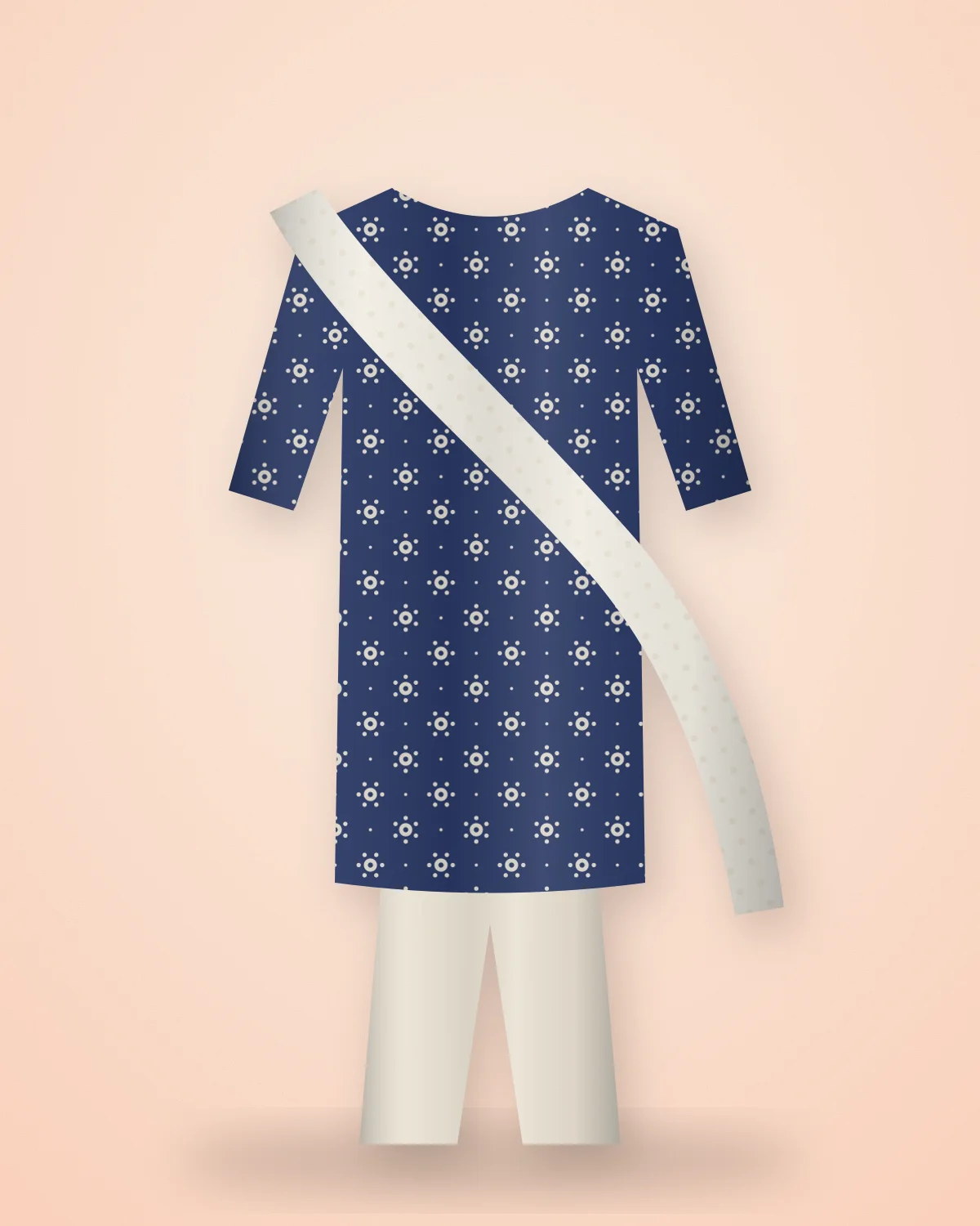 Indigo Anar Kurta Set: Indigo dabu kurta with pomegranate motifs