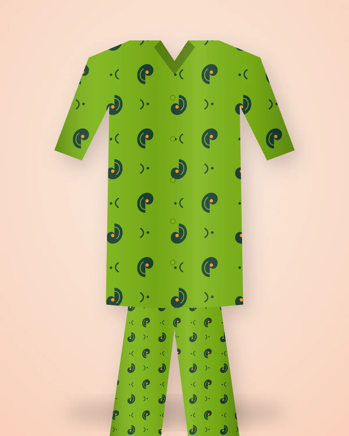Parrot Green Co-ord Set, closer view