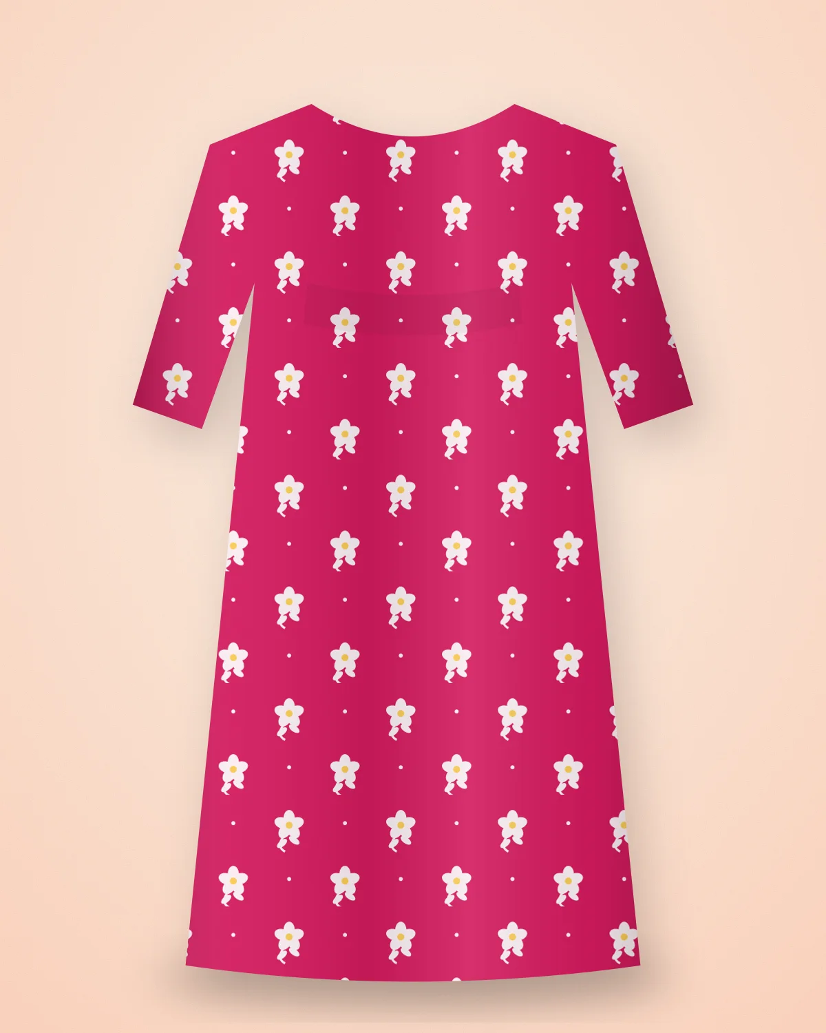 Rani Pink Buti A-line Kurta, closer view