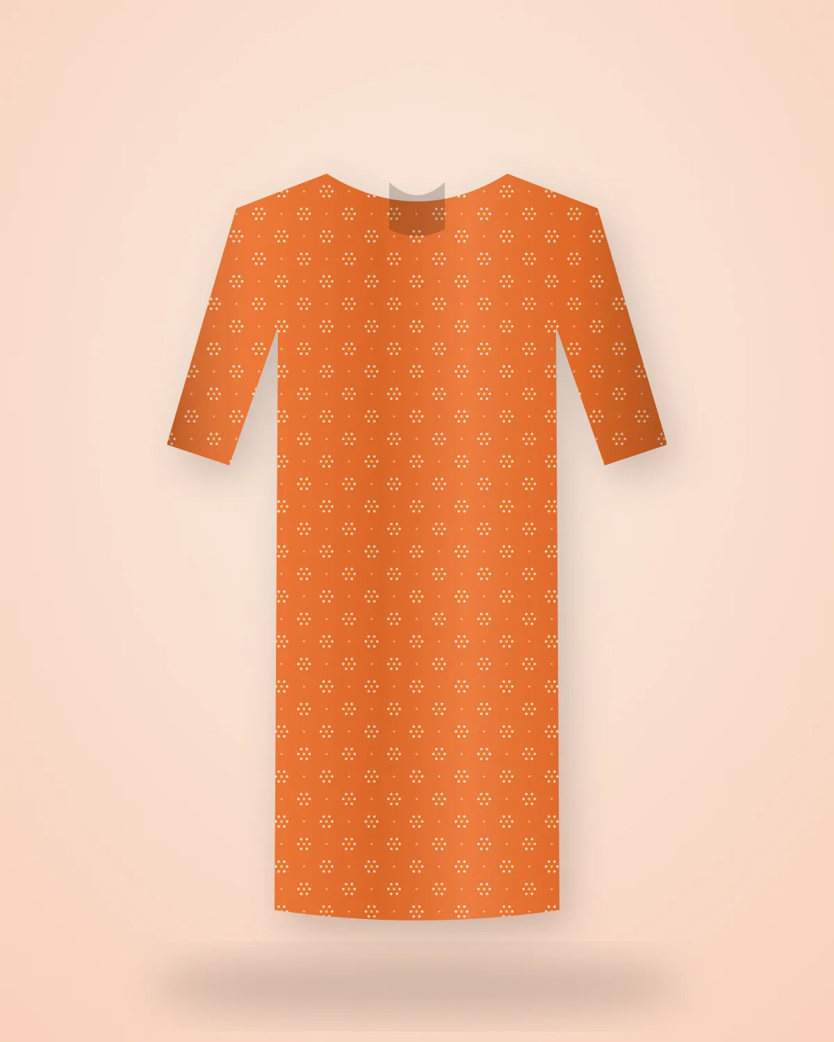 Sunset Bandhani Kurta: Orange bandhani dots on a straight kurta