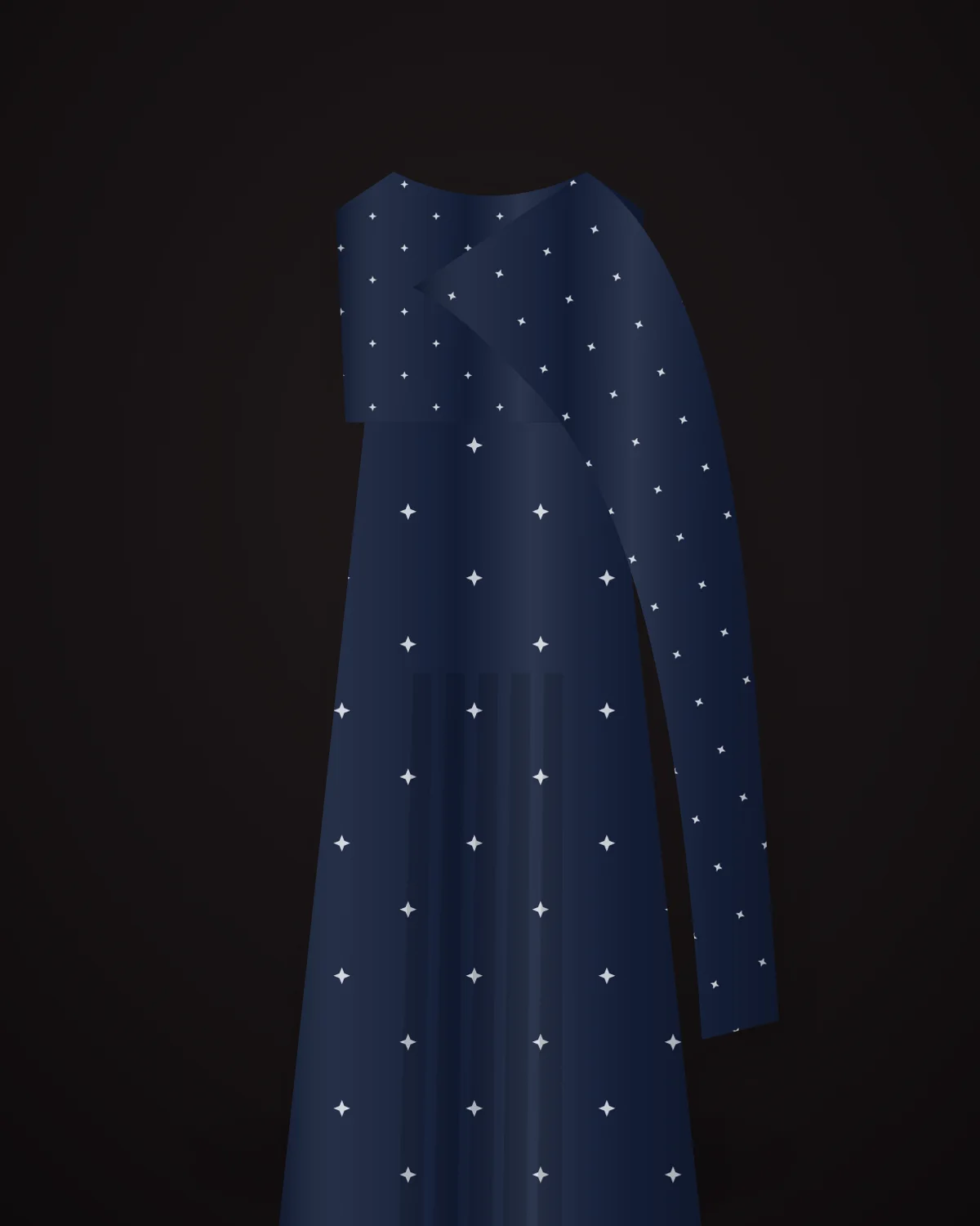 Midnight Sequin Reception Saree, closer view