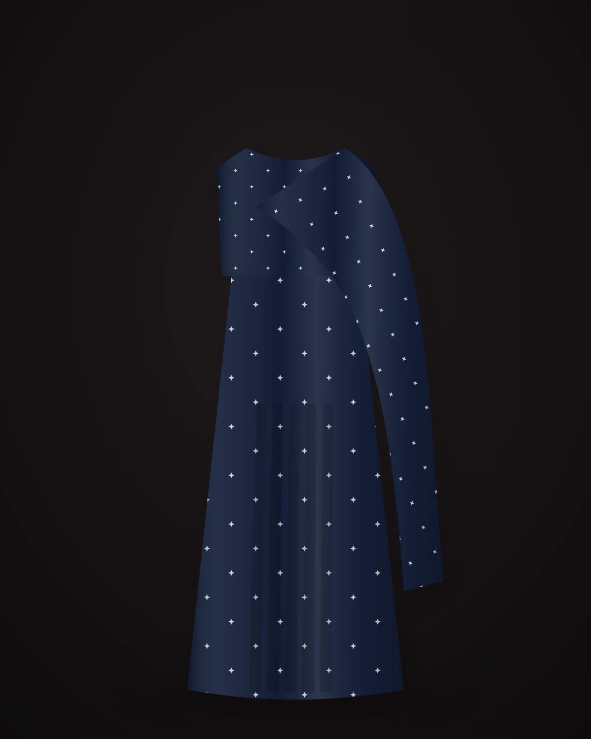 Midnight Sequin Reception Saree: Midnight blue with scattered sequins